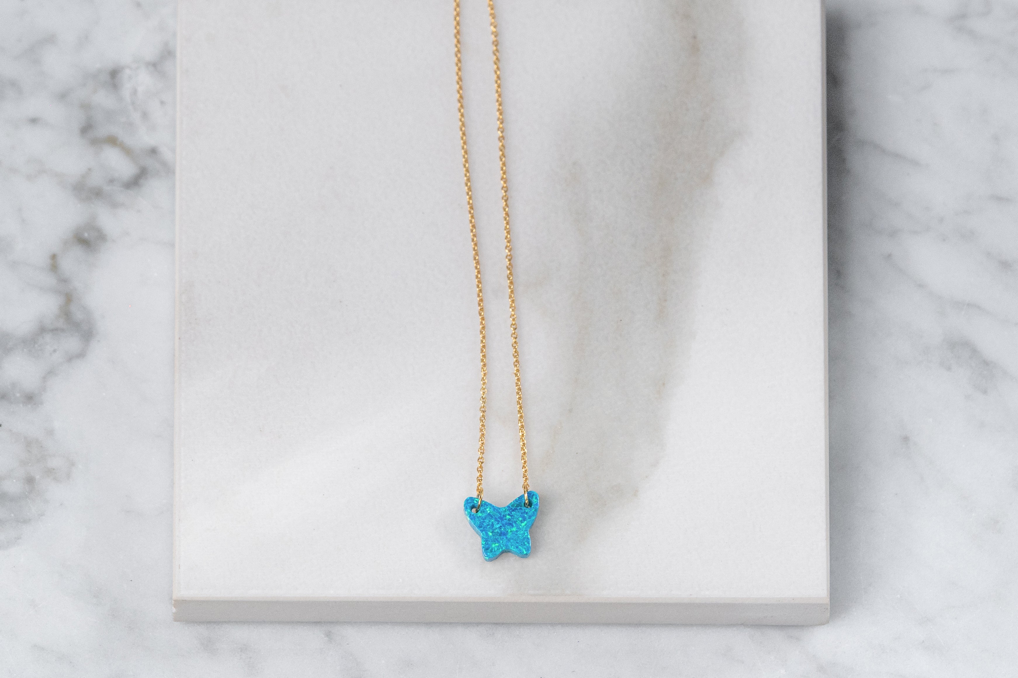 Butterfly Opal 18K Plated Gold Chain