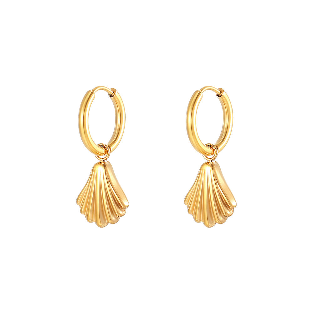 Small Gold Shells Dangle Earring