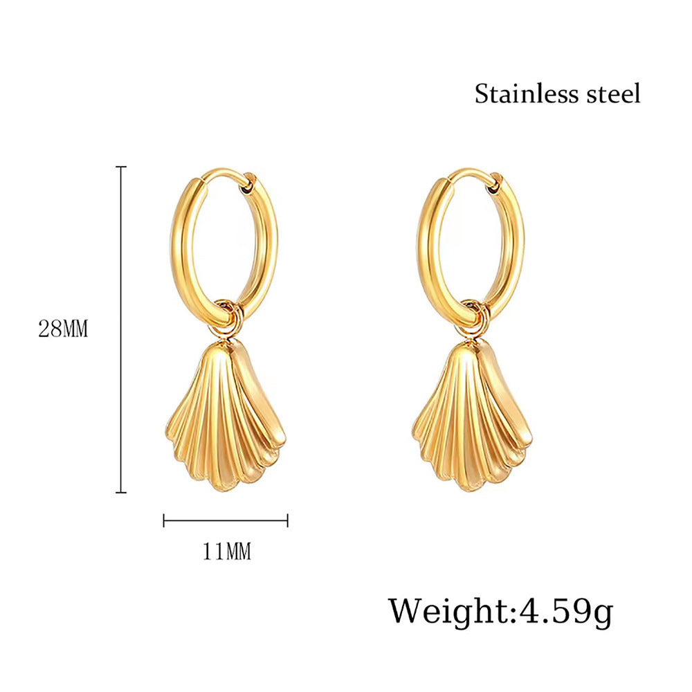 Small Gold Shells Dangle Earring