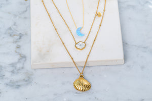 Shell Shape Pendant Necklace 18k Gold Plated Necklace