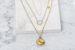 Shell Shape Pendant Necklace 18k Gold Plated Necklace