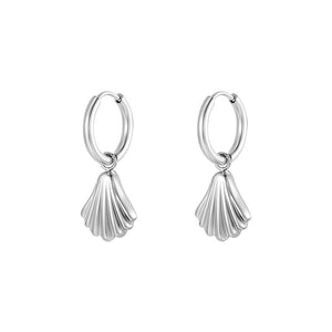 Small Silver Shells Dangle Earring